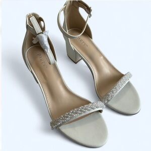 White Pearl-Adorned Heels